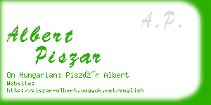 albert piszar business card